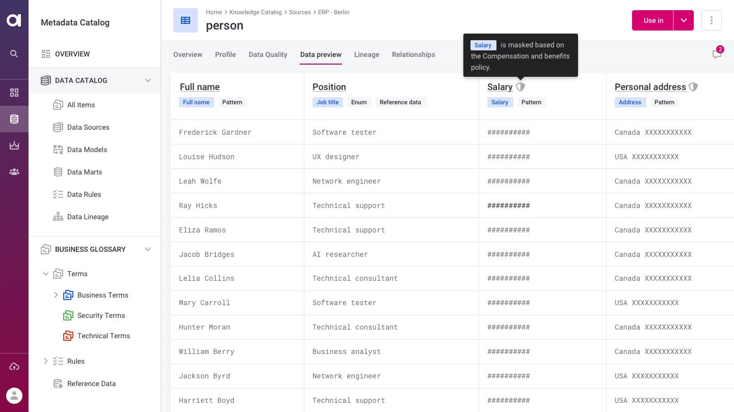 screenshot of Ataccama ONE